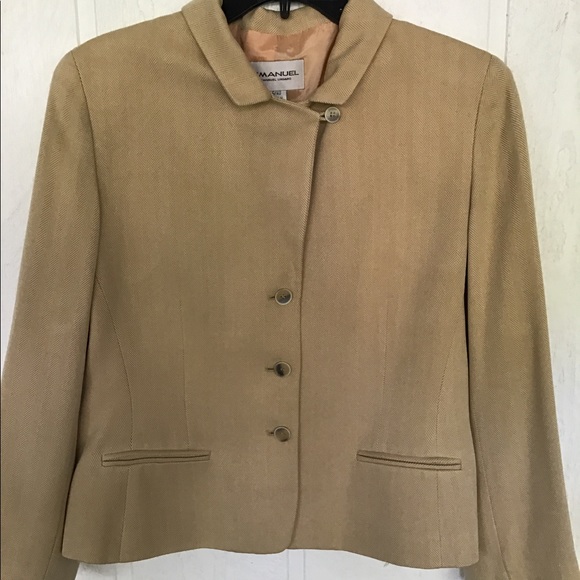 VINTAGE EMANUEL UNGARO PARIS SILK CREAM BLAZER SIZE 6 - Picture 8 of 15